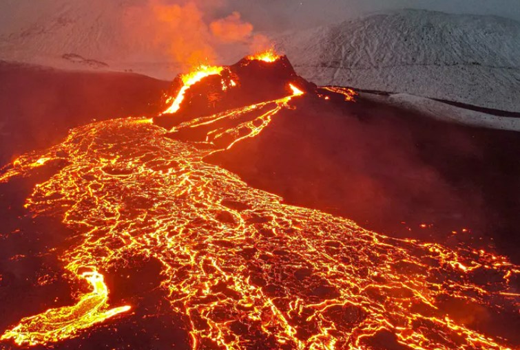 oblast sopečné erupce na Islandu